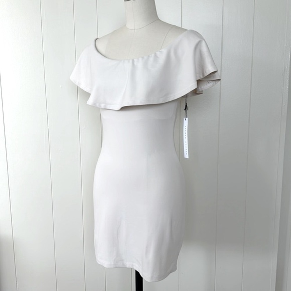 Susana Monaco Hannah Off Shoulder Ruffle Mini Dress in Cream